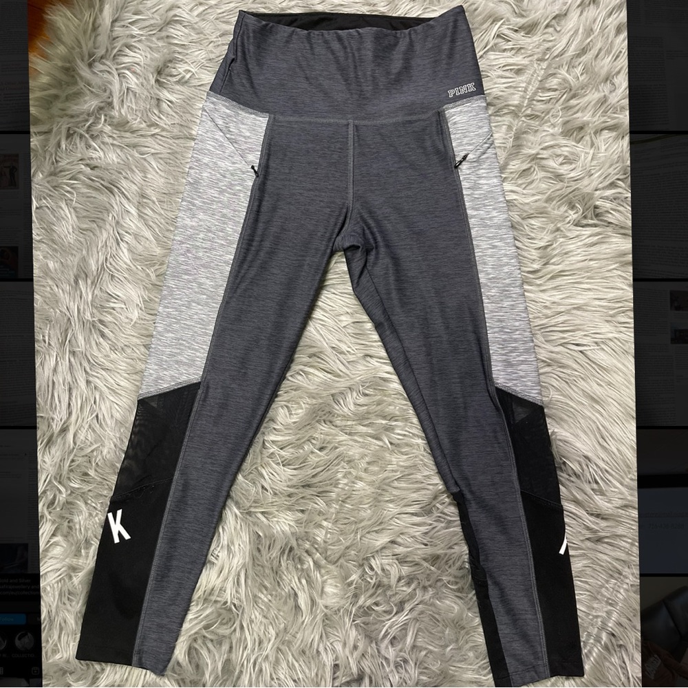 PINK grey capri leggings
